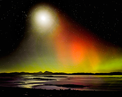 moon & aurora over jura